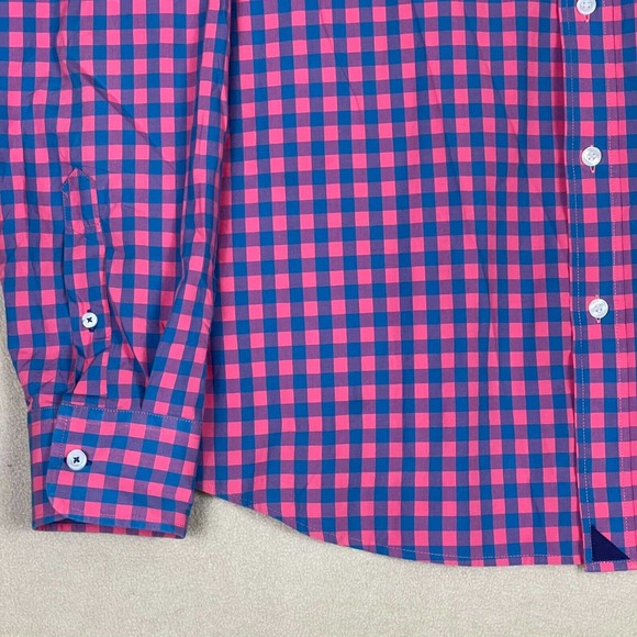 UNTUCKit‎ Shirt Adult Extra Large Red/Blue Long Sleeve Slim Fit Preppy Mens - Picture 3 of 10